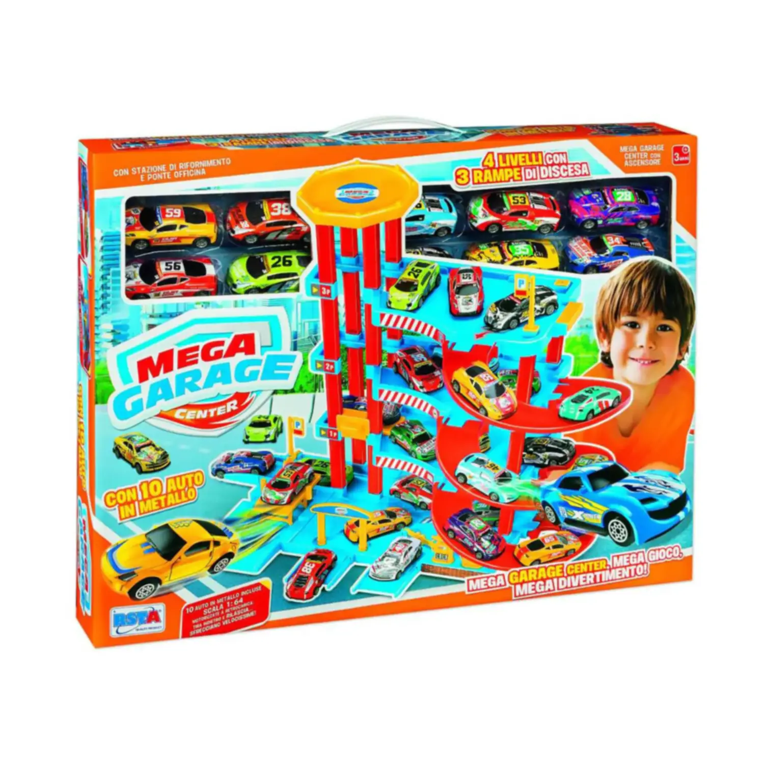 Mega Garage 5 Piani con 10 Auto Metallo scala 1:64 - Veicoli, garage e piste