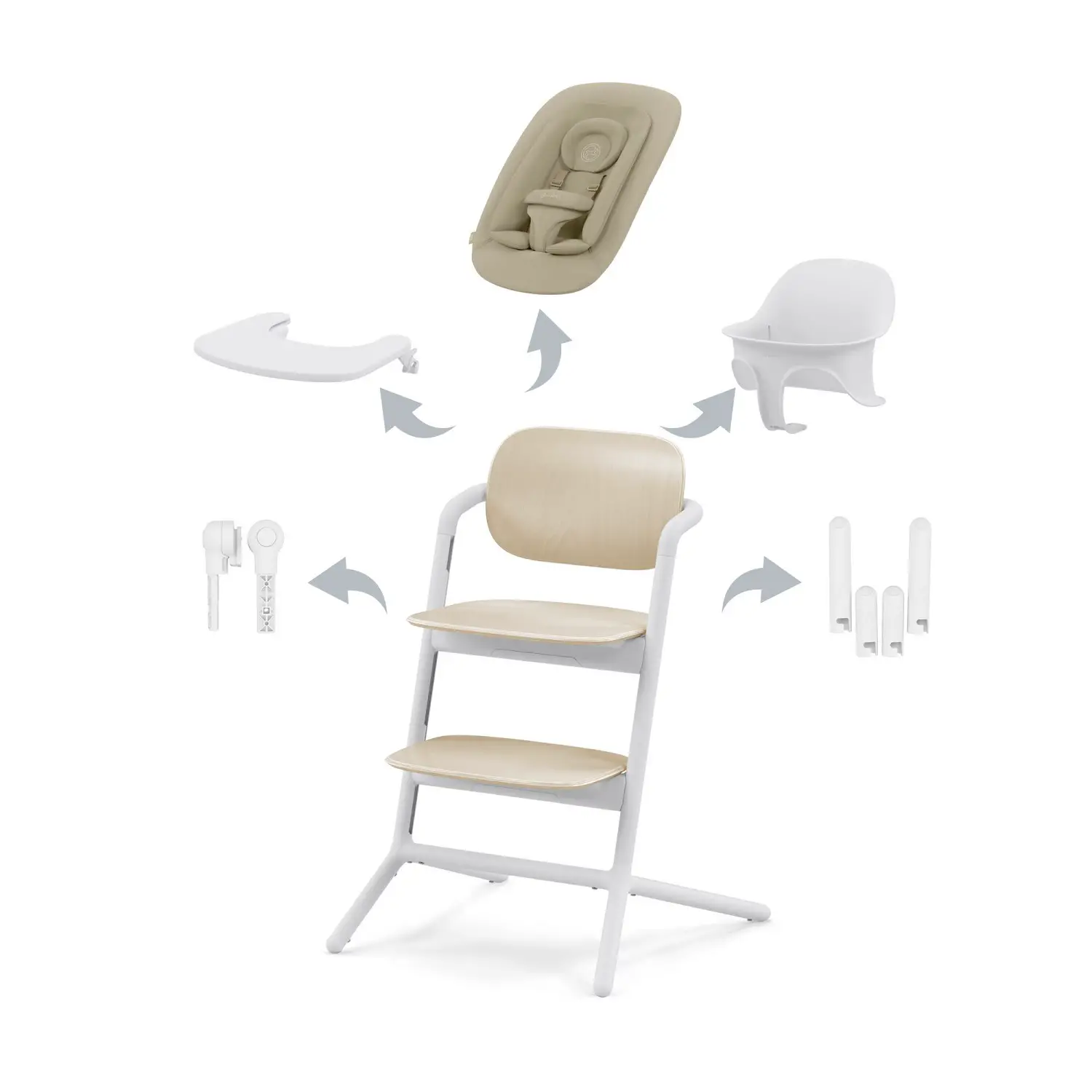 Seggiolone Lemo Set 4in1 Sand White Cybex - seggioloni