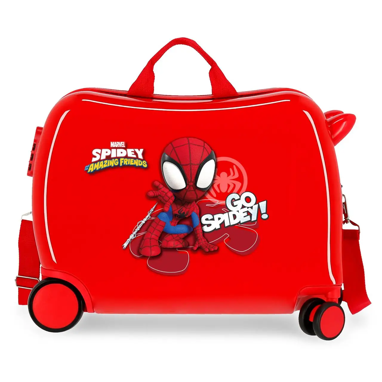 Joumma Bagsg Trolley Go Spidey Cavalcabile Abs 4 Ruote Rosso - valige e borse da viaggio