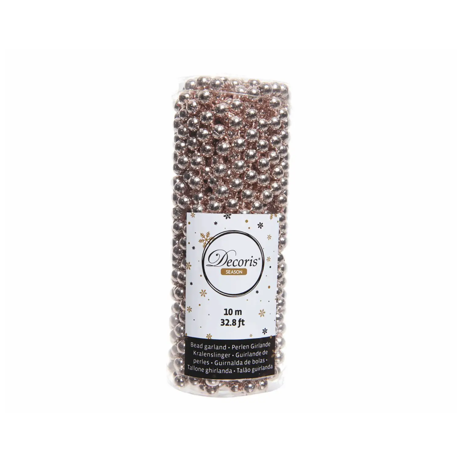 Ghirlanda natalizia di Perline in Plastica Lucida - 10 Metri - Blush Pink - addobbi albero