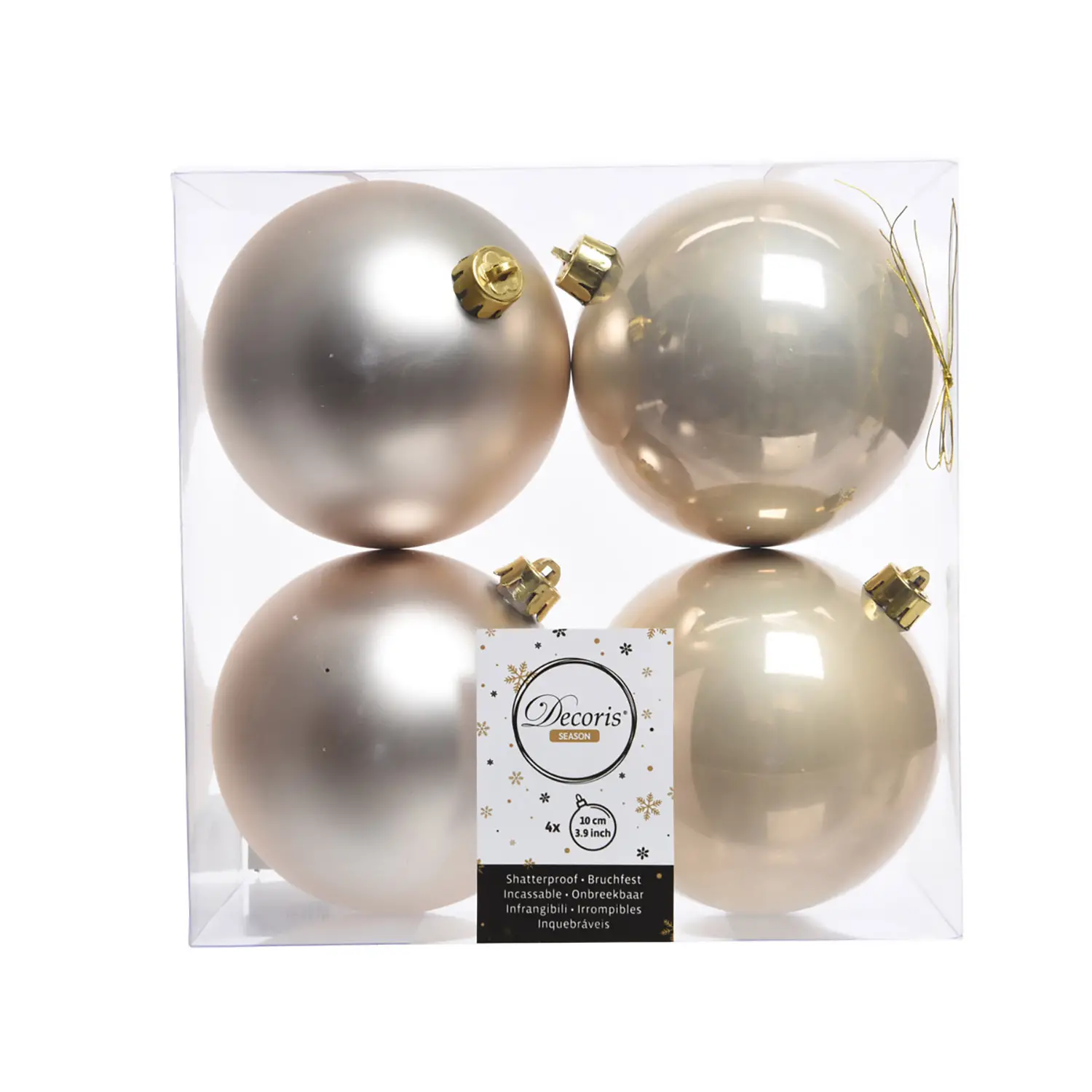 Box 4 Sfere di Natale - Diametro 10 cm - Pearl - addobbi albero