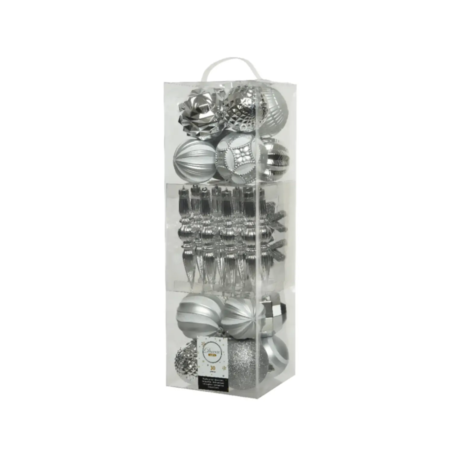 Box 30 Sfere Diametro 8 cm. Silver - addobbi albero
