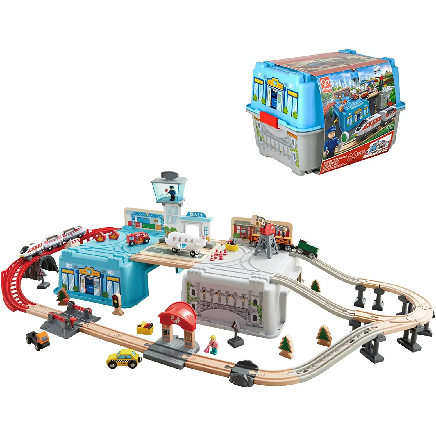 Super City Scape Transport Bucket Set - Veicoli, garage e piste