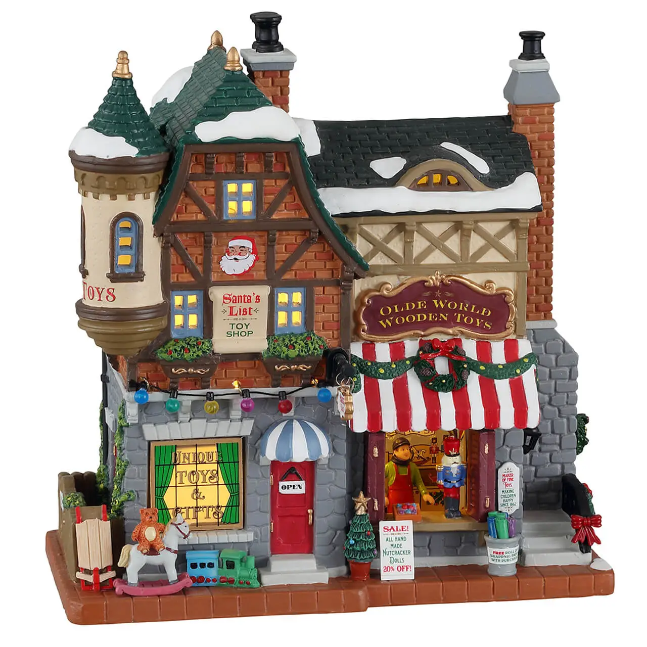 Lemax Santa’s List Toy Shop 15798 – Negozio di Giocattoli Natalizio Luminoso Caddington - scene e villaggi