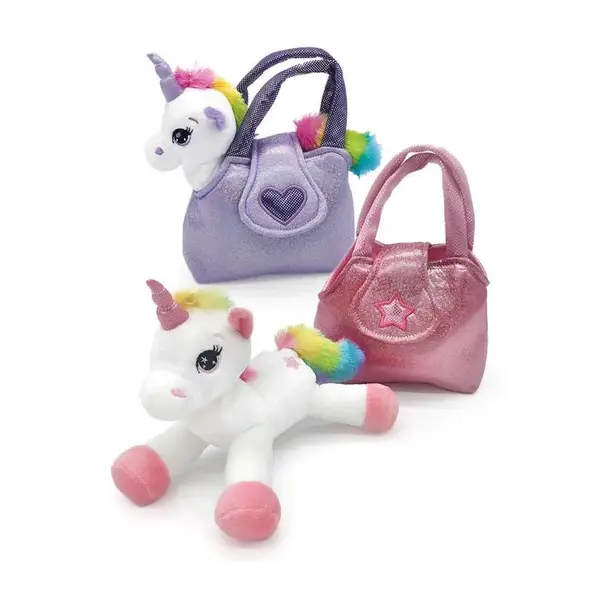 Peluche Unicorno 25cm. in Borsetta Assortito - peluches 0/36 mesi