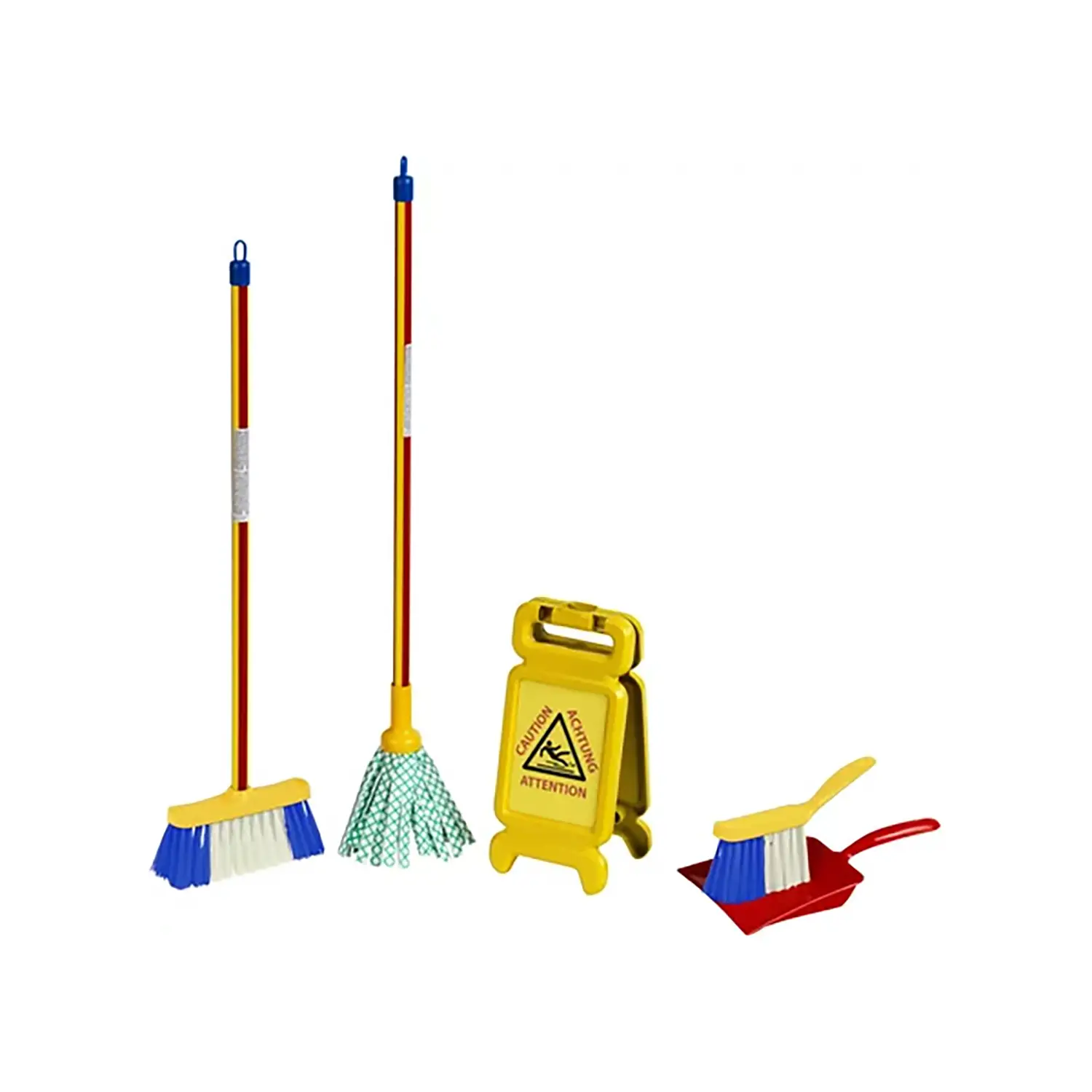 Set Mocio Giocattolo con Cartello Pericolo Scivolamento - Cucine e gioco simbolico