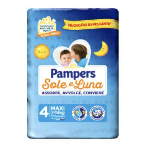 Pannolini Pampers Sole e Luna - Taglia 4 - 7-18 Kg - 18 Pezzi - pannolini e salviettine