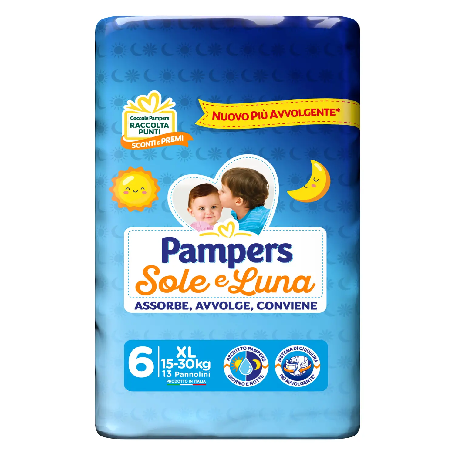 Pannolini Pampers Sole e Luna - Taglia 6 - 15-30 Kg - 13 Pezzi - pannolini e salviettine