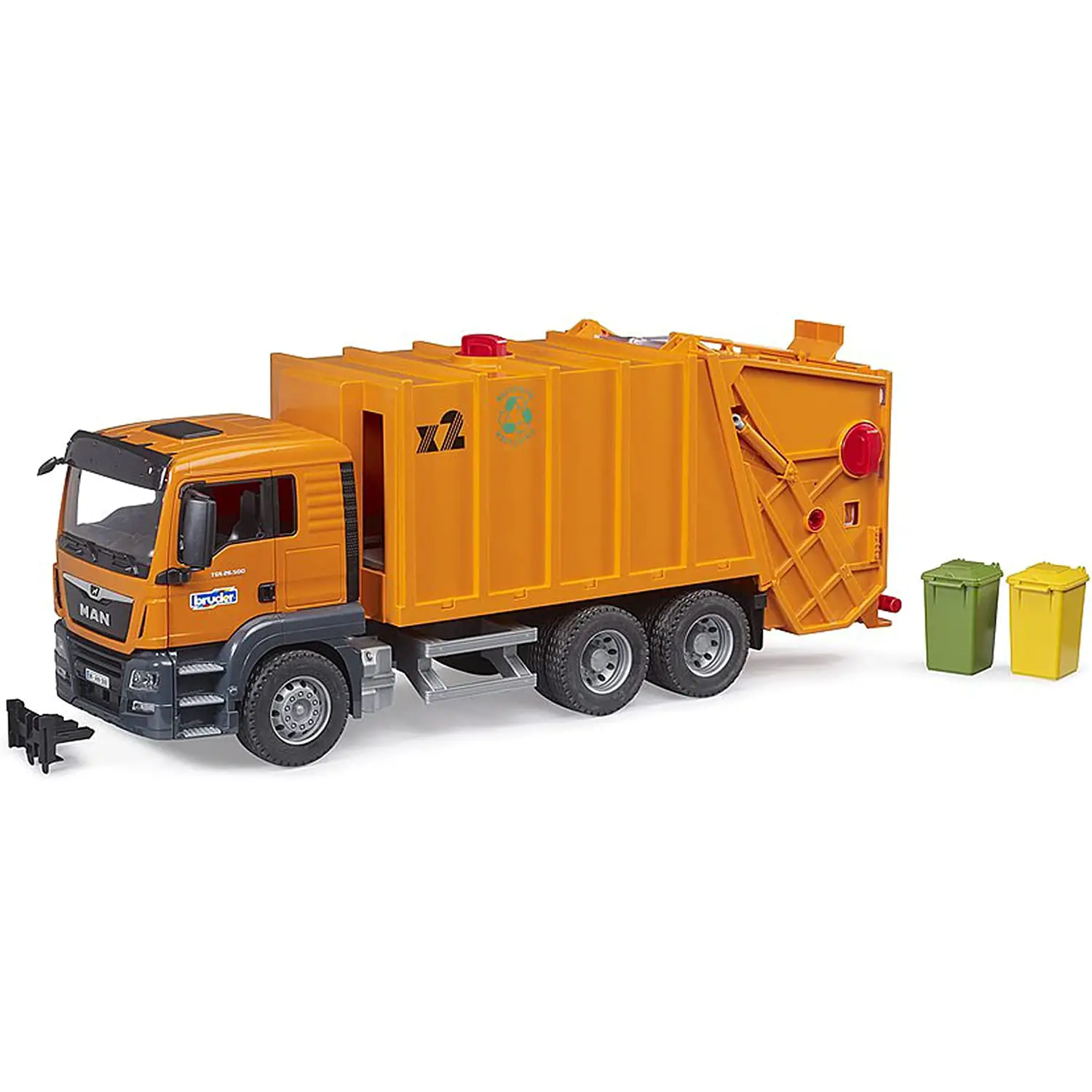 Camion Man Tgs Trasporto Rifiuti Arancione Giocattolo Bruder 03760 - modellini