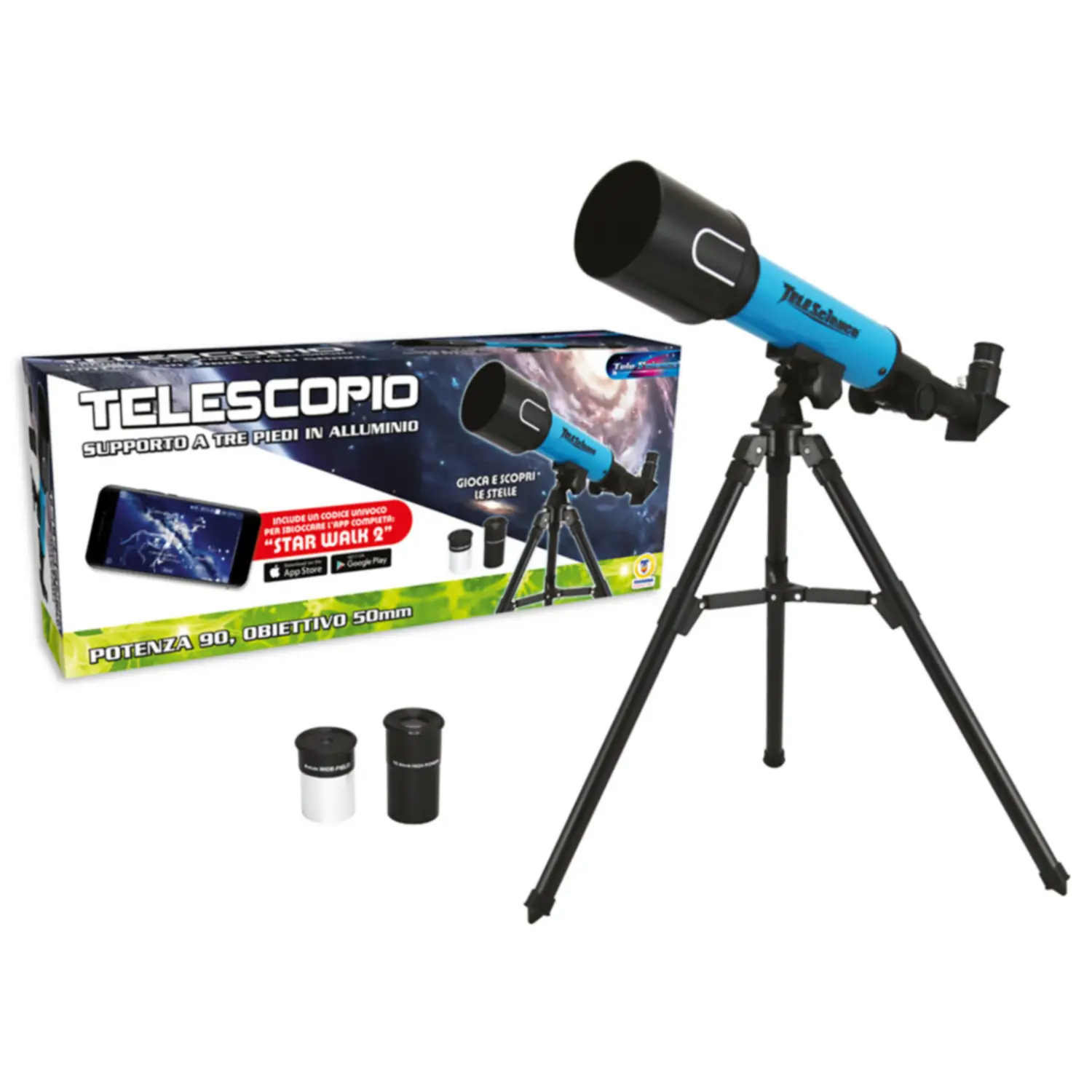 Plastiart - Telescopio Astronomico 90 Power 50 - giochi scientifici