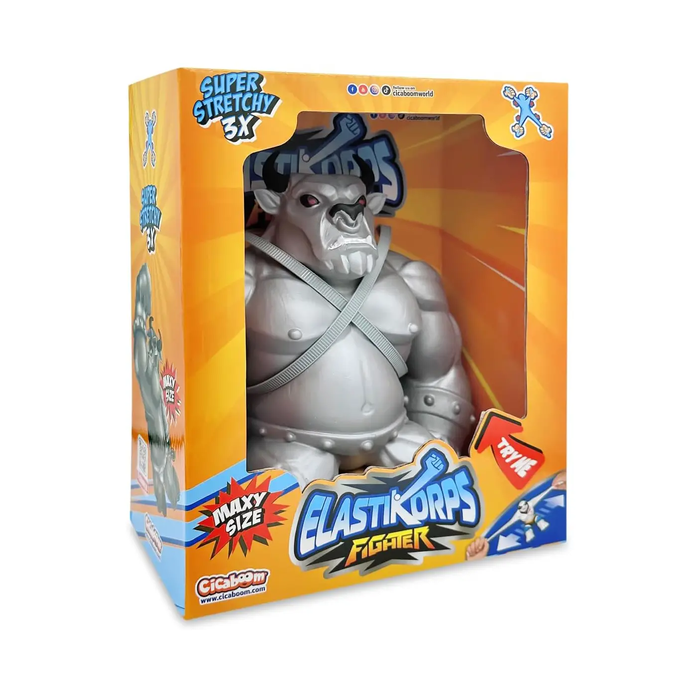 Maxi Spartabull Mostro Elastico, Toro Argento Allungabile - action figures ed accessori