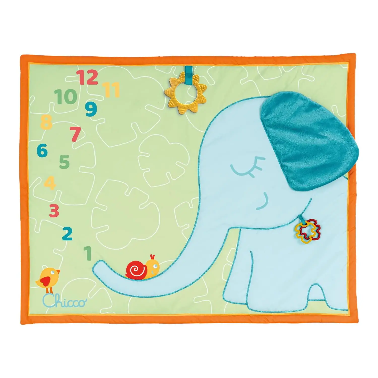 Chicco Eco+ Milestone Playmat Morbido Tappeto in Tessuto Riciclato, con Massaggiagengive - varie