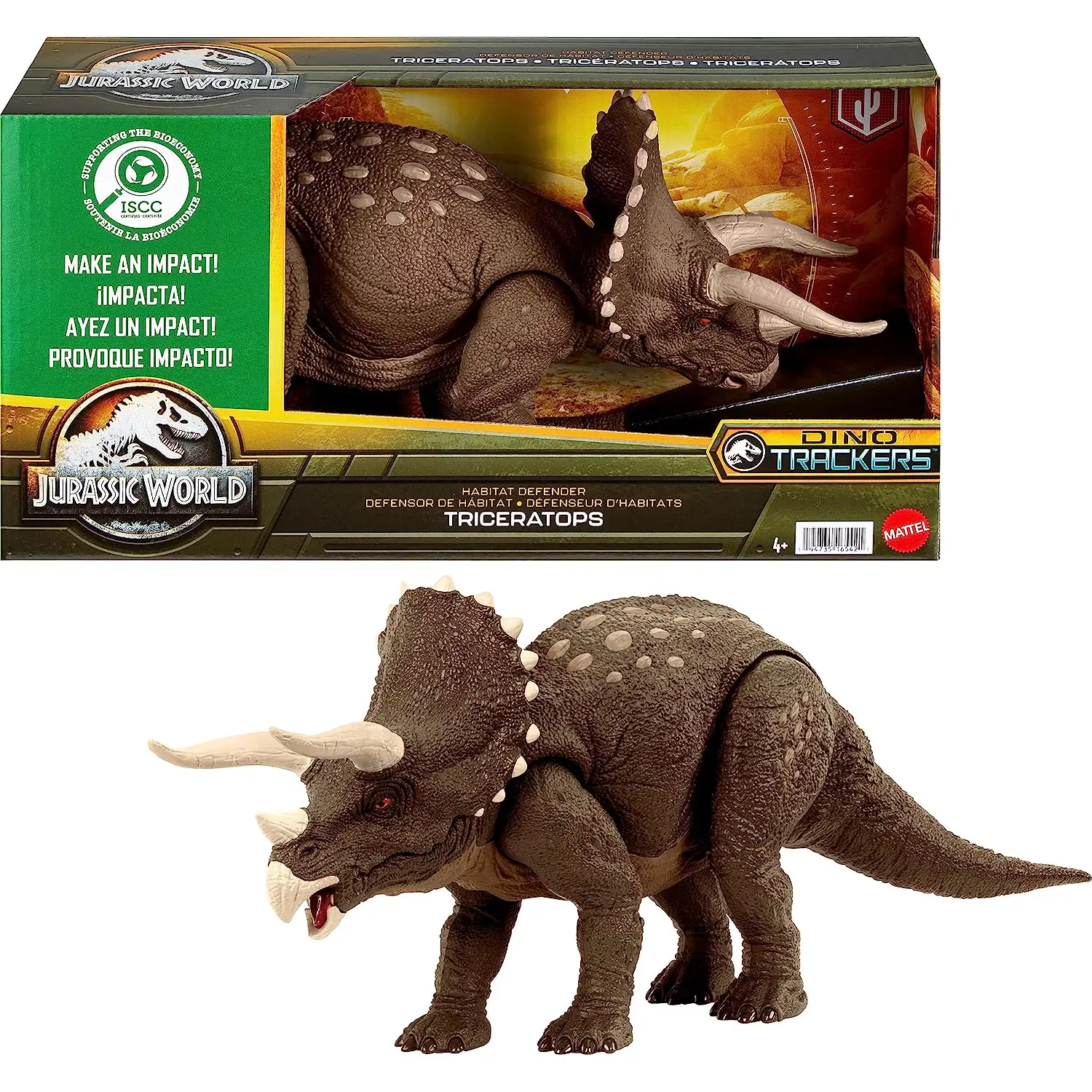 Jurassic World Triceratopo Protettore Della Natura HPP88 - action figures ed accessori