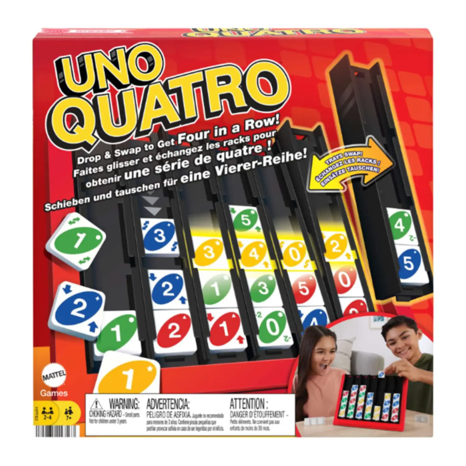 UNO Quattro HPF82 – Gioco di Carte Strategico per Bambini e Famiglie - Giochi di società