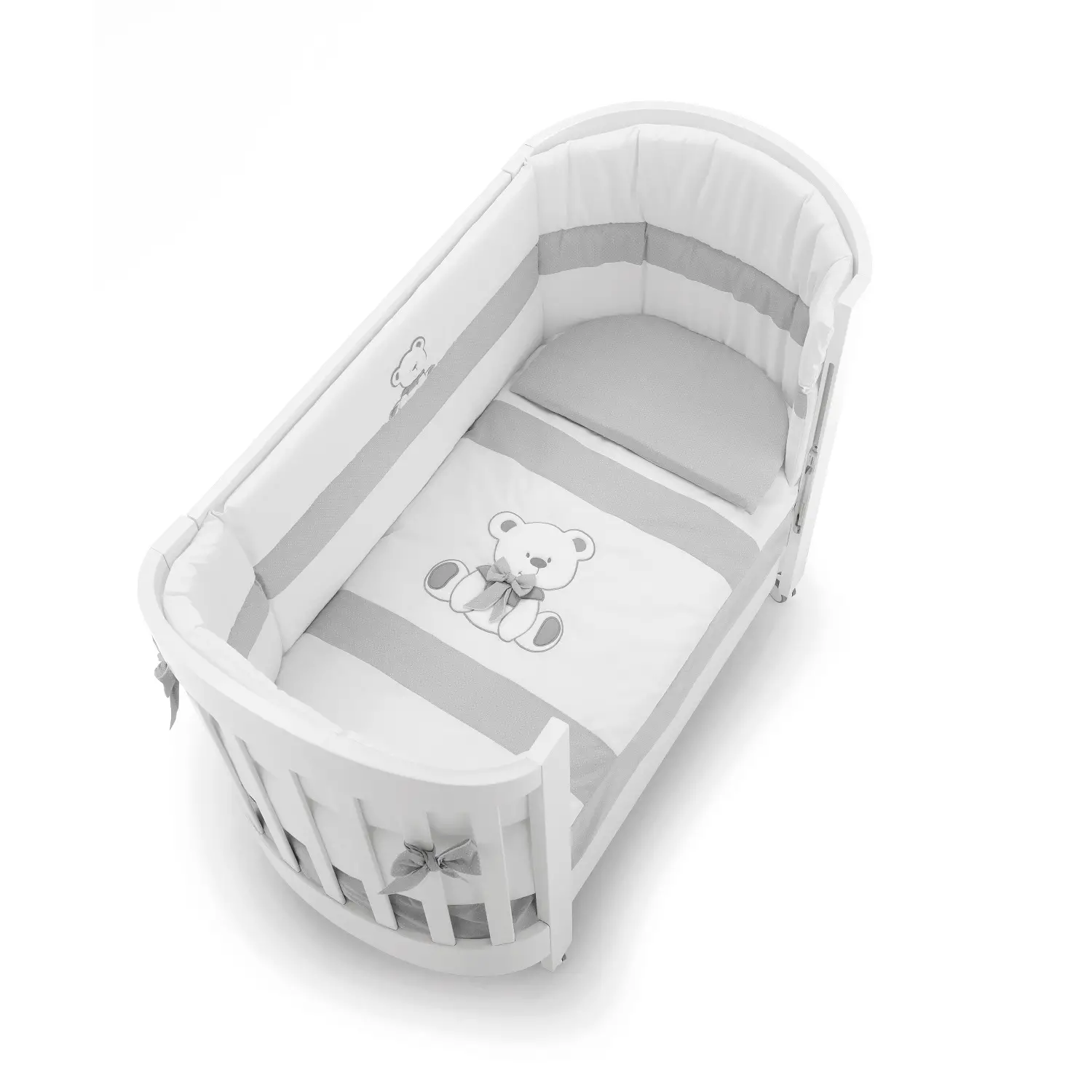 Erbesi Set Piumone Sfilabile Tato Ovale bianco grigio - lenzuolini