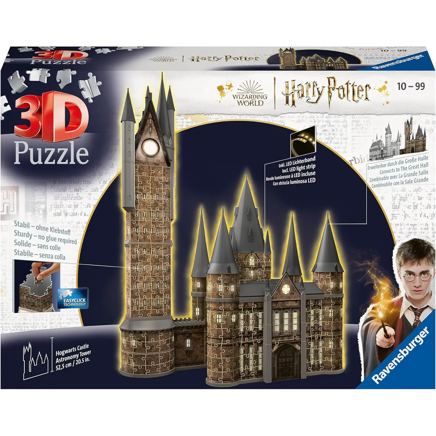 Puzzle 3D Harry Potter Hogwarts Castle: Astronomy Tower - Night Edition - puzzle 3d