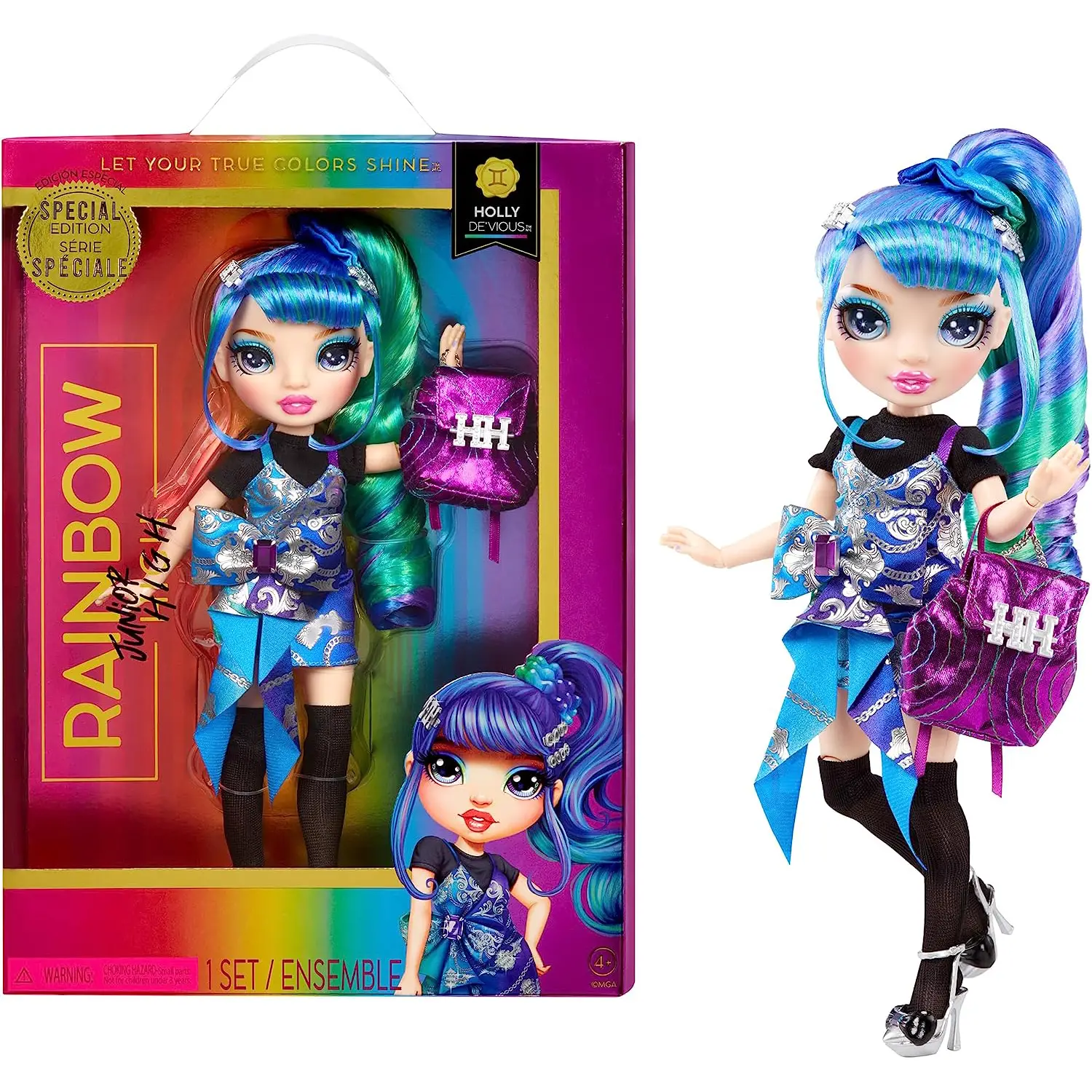Rainbow High Bambola Holly De'Vious Blue Junior High Special Edition - collezionabili bambina