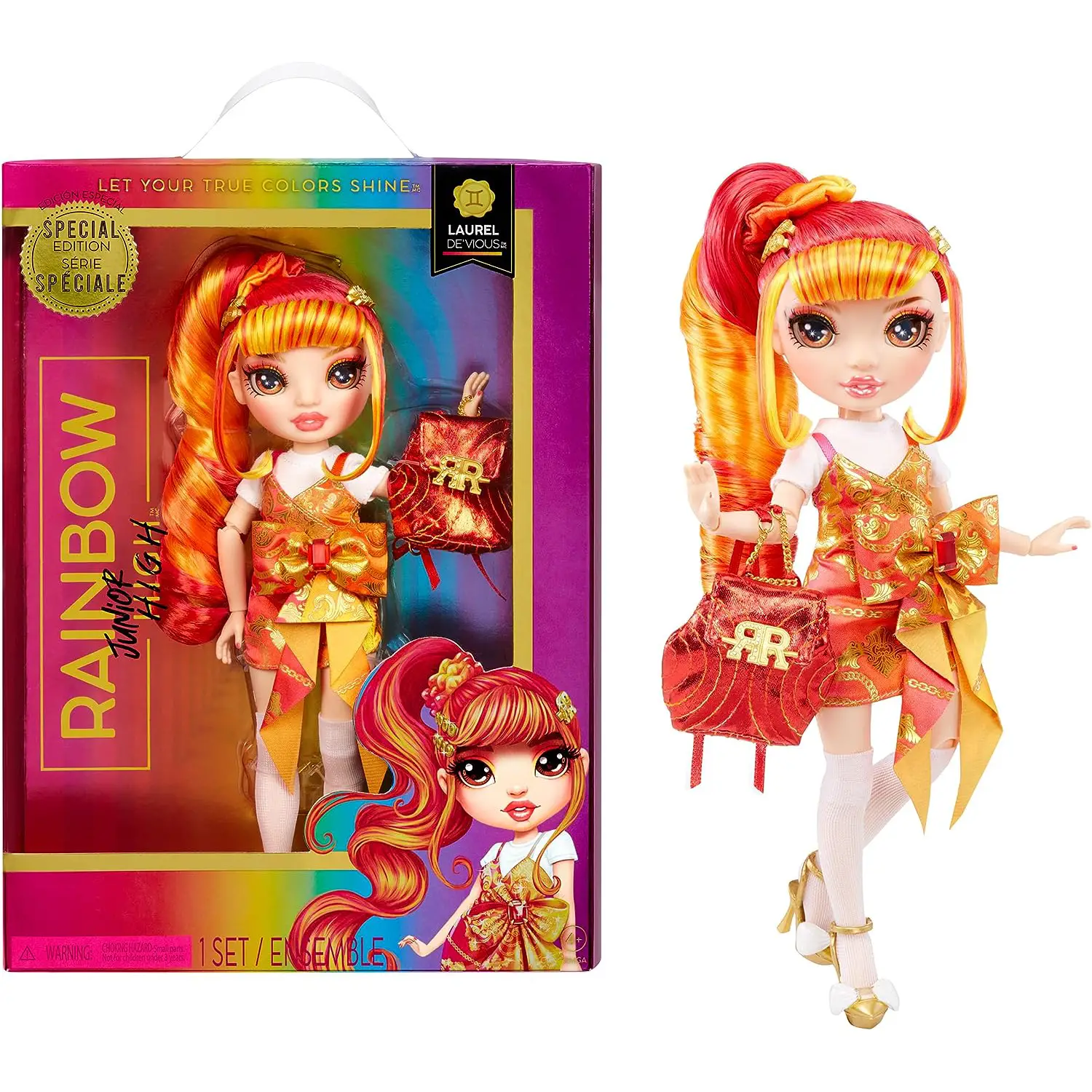 Rainbow High Bambola Laurel De'Vious Orange Junior High Special Edition - collezionabili bambina
