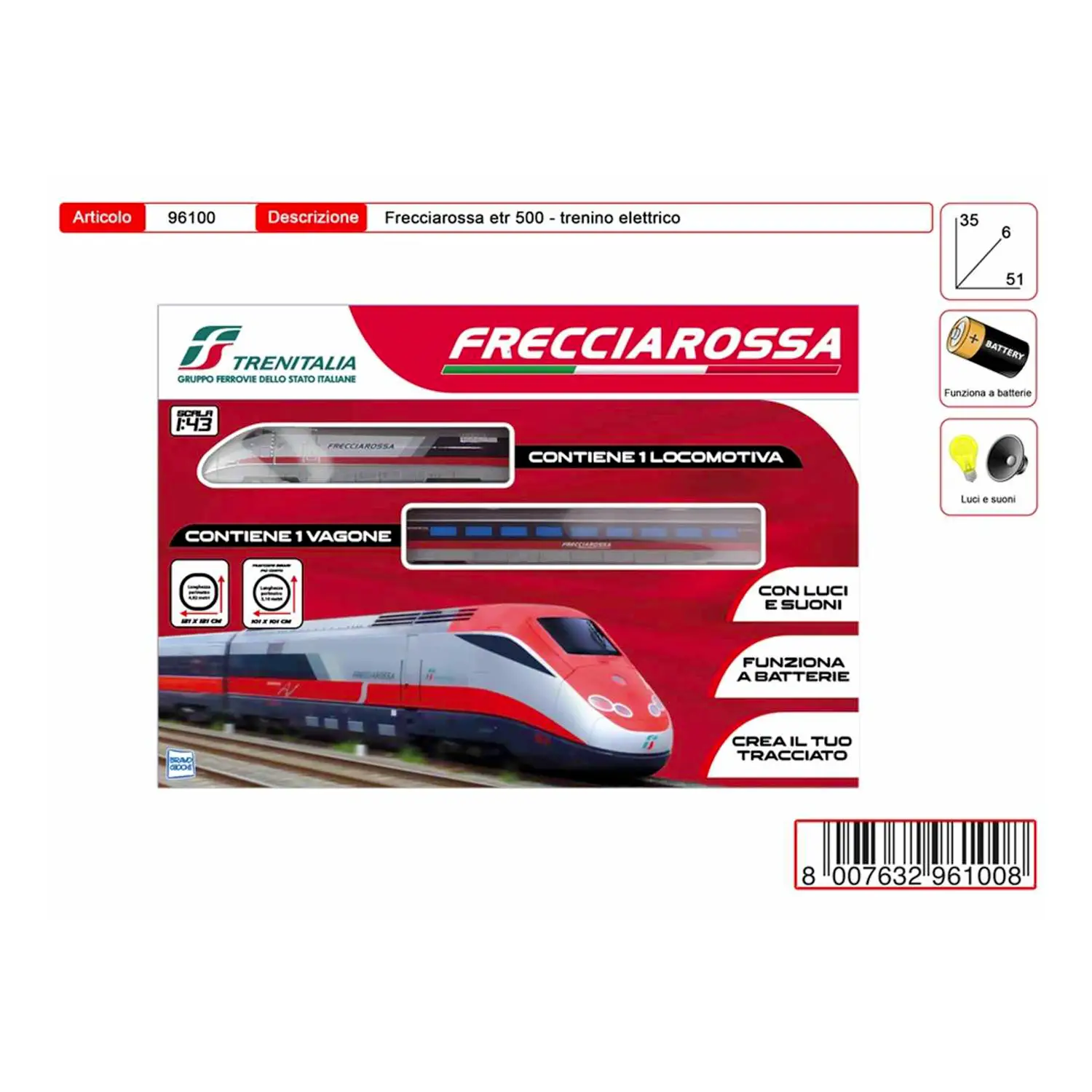 Treno Frecciarossa Etr 500 - Veicoli, garage e piste