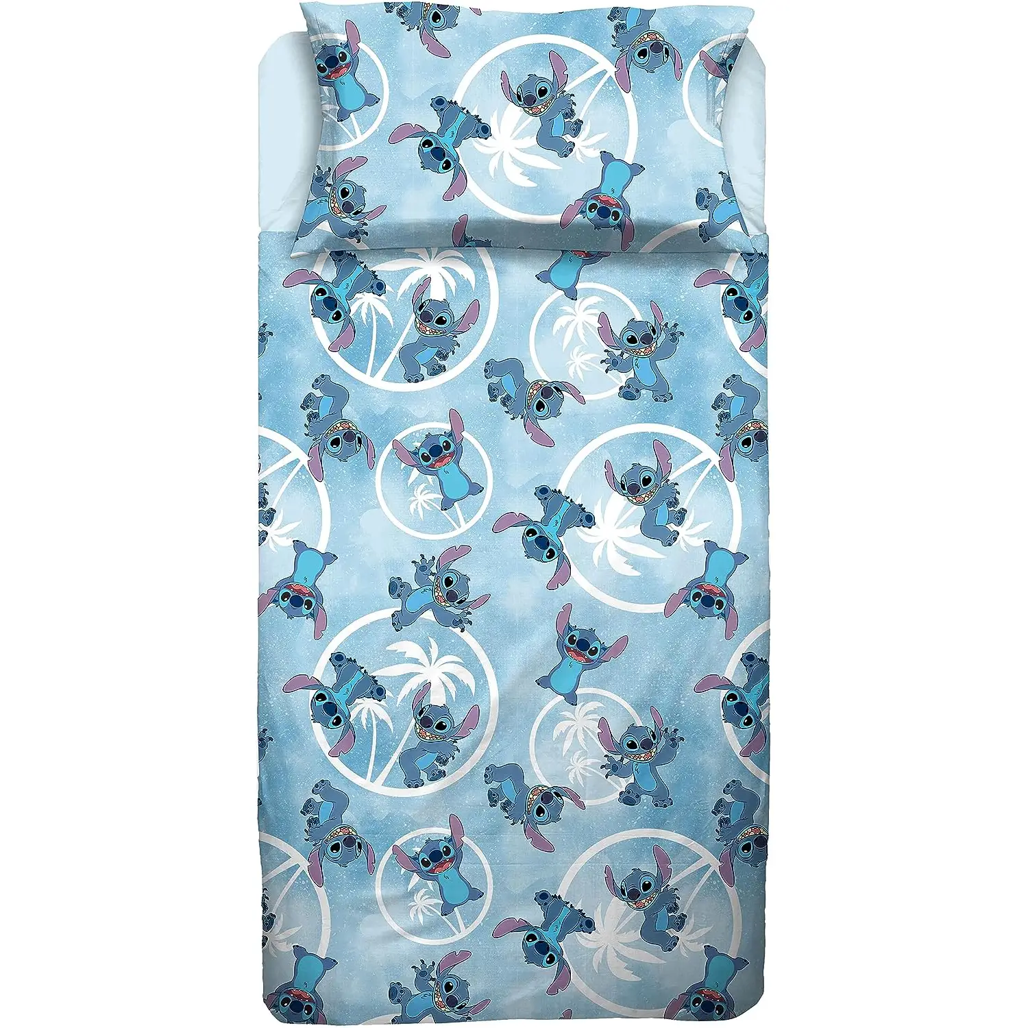 Completo Letto 1 Piazza Stitch Azzurro - biancheria casa