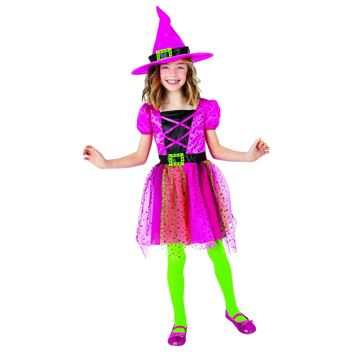 Costume Strega Rosa Superstar per Bambine - Taglia L - 8/10 anni - Abiti halloween