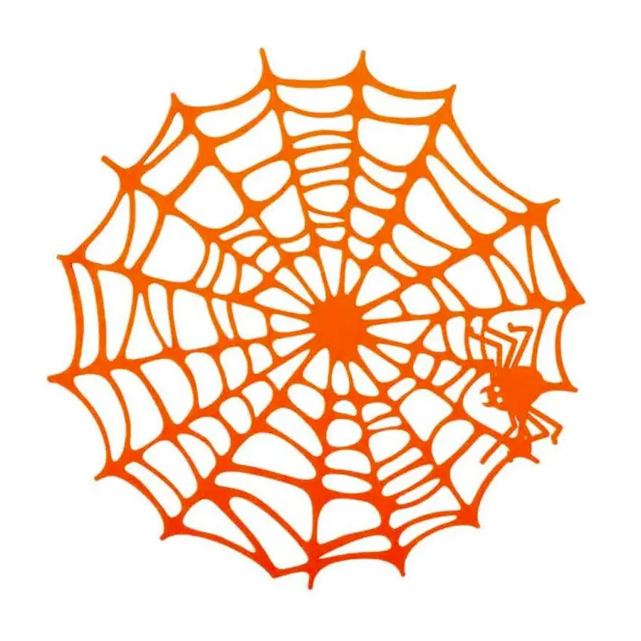 Ragnatela In Feltro Arancione - accessori