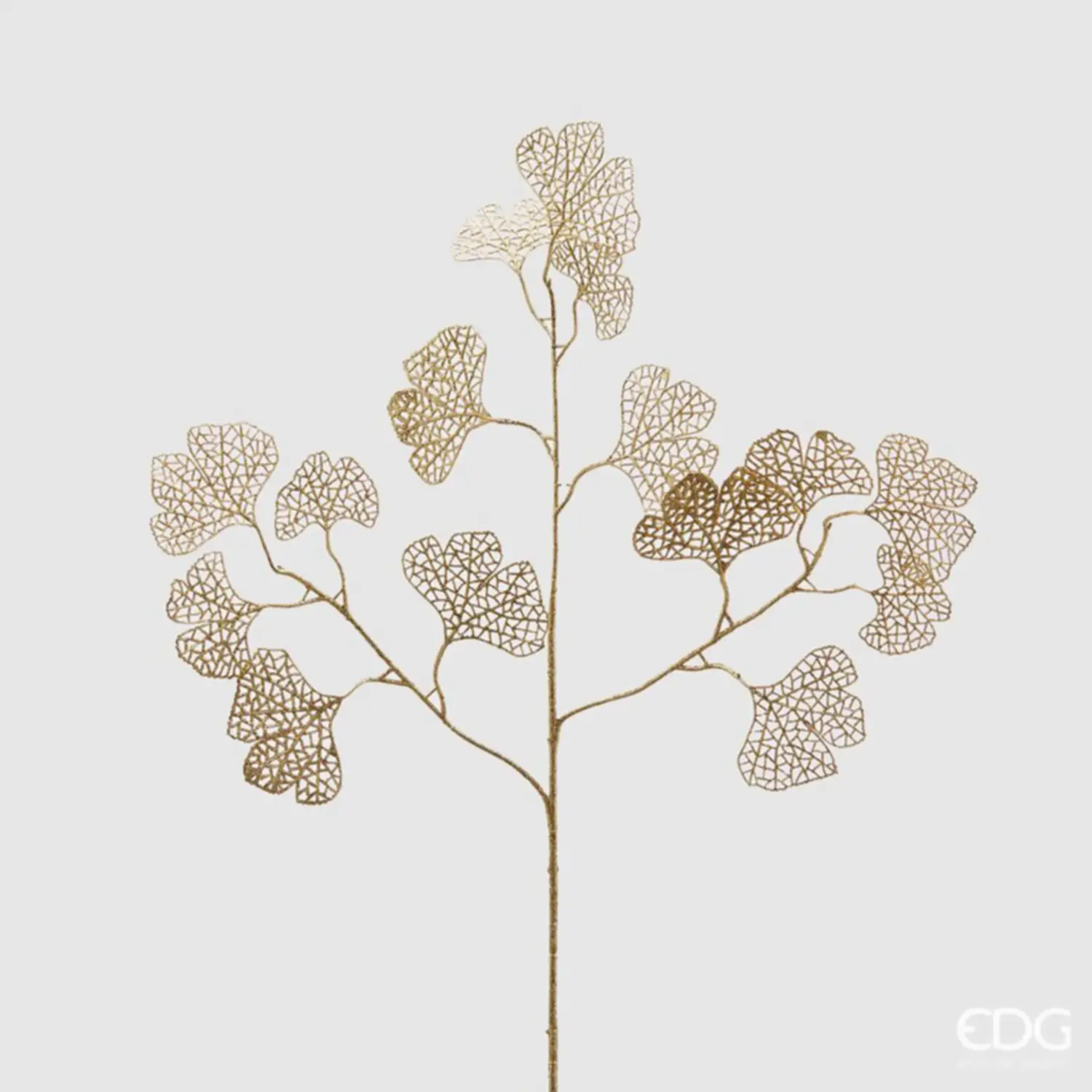 Foglia di Ginkgo Natalizia: Altezza 75 cm, Oro con Glitter - fiori e ghirlande