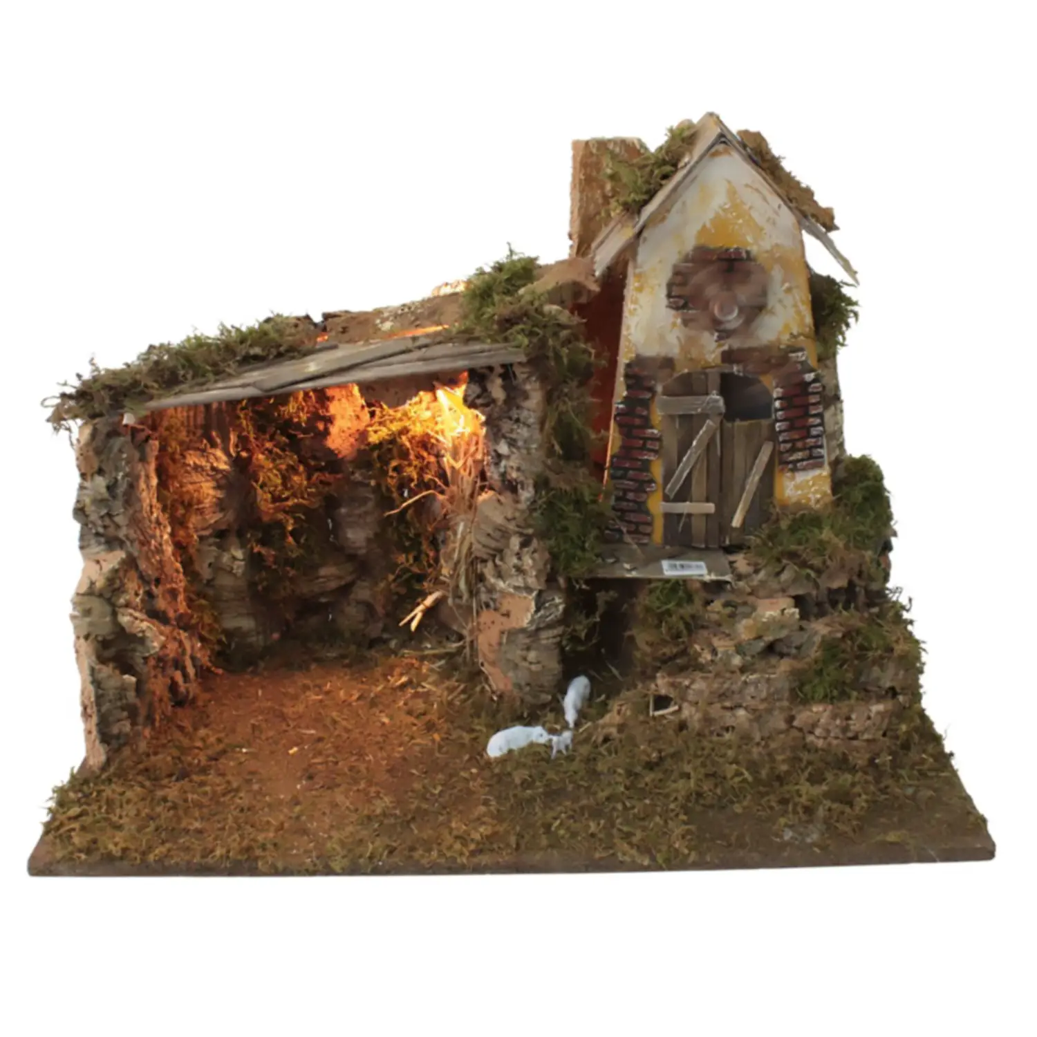 Capanna con Mulino a Vento: 60x34x44 cm, Motoriduttore e Luce - presepi