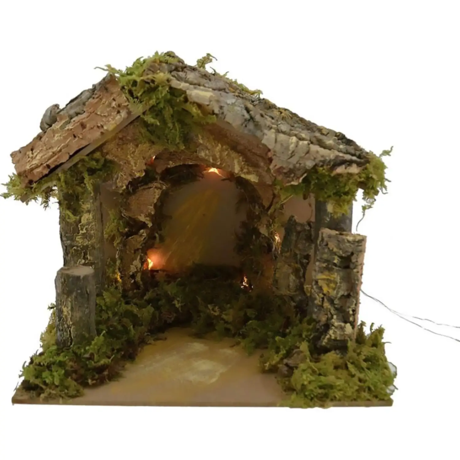 Capanna: 20x14x17 cm con 10 Luci a Batteria - presepi