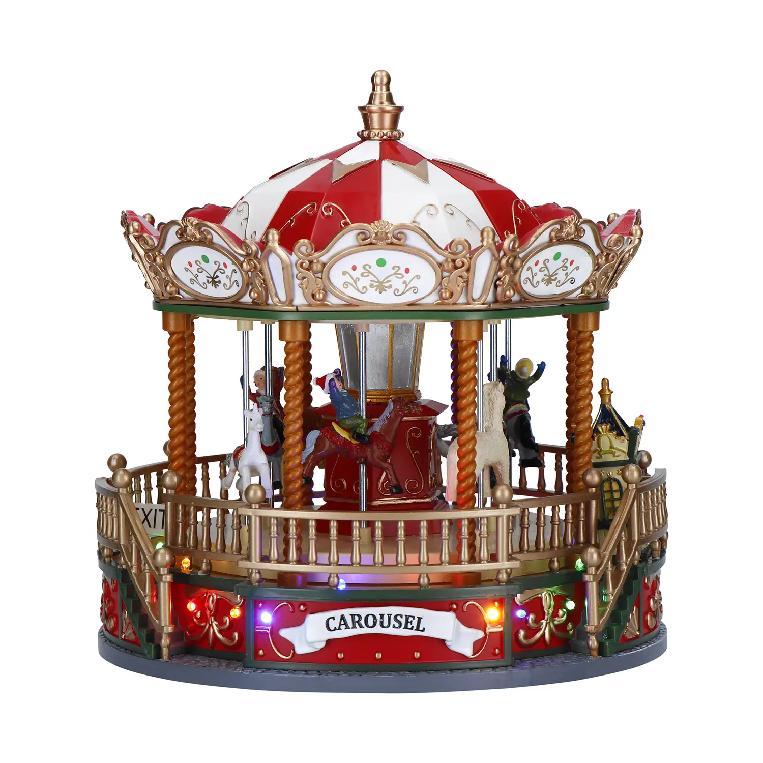 Carosello Animato con Adattatore: 22 cm, LED Multicolore - scene e villaggi