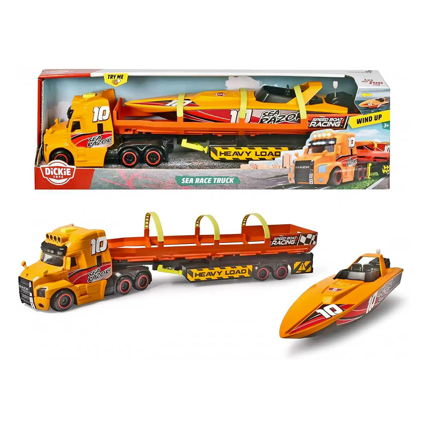 Dickie Toys Sea Race Camion cm.40 con Motoscafo - modellini