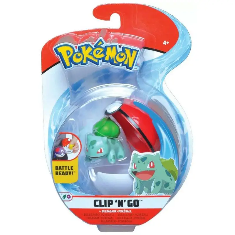 Pokemon Clip N Go: Bulbasaur #4 & Poké Ball - action figures ed accessori