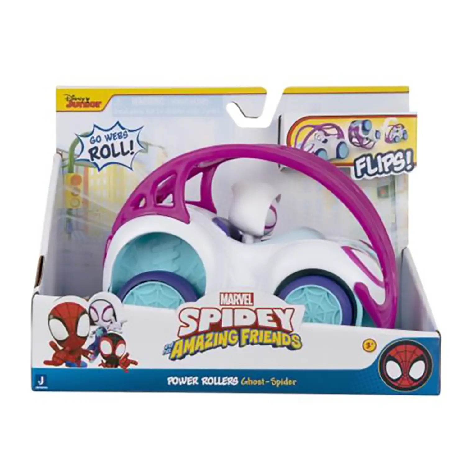 Spidey Amazing Friends Veicolo Buggy Ribaltabile di Ghost Spider - action figures ed accessori