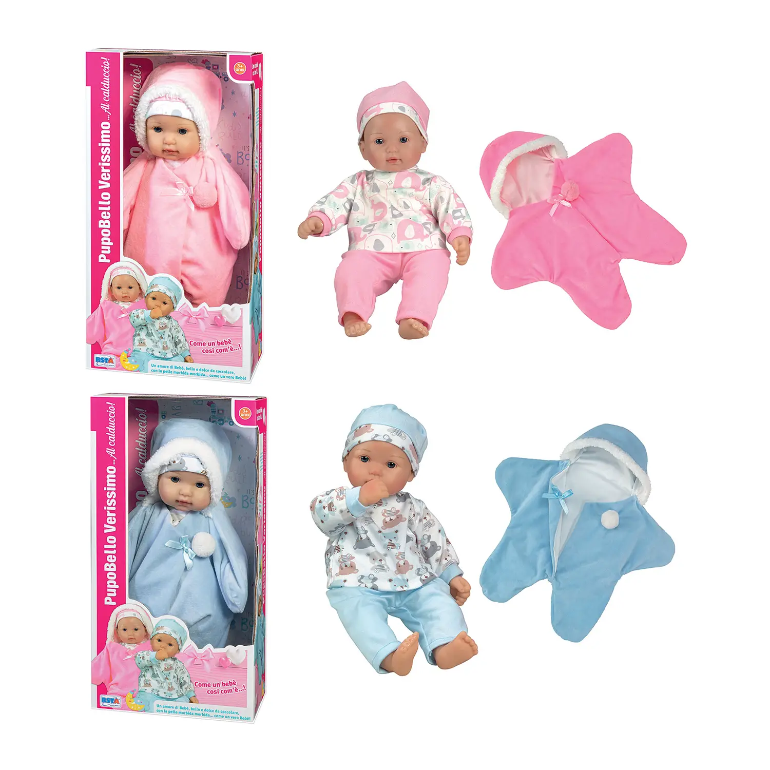 Bambola Pupobello Verissimo 45 Cm Tutina in Colori Assortiti - Bambole e accessori