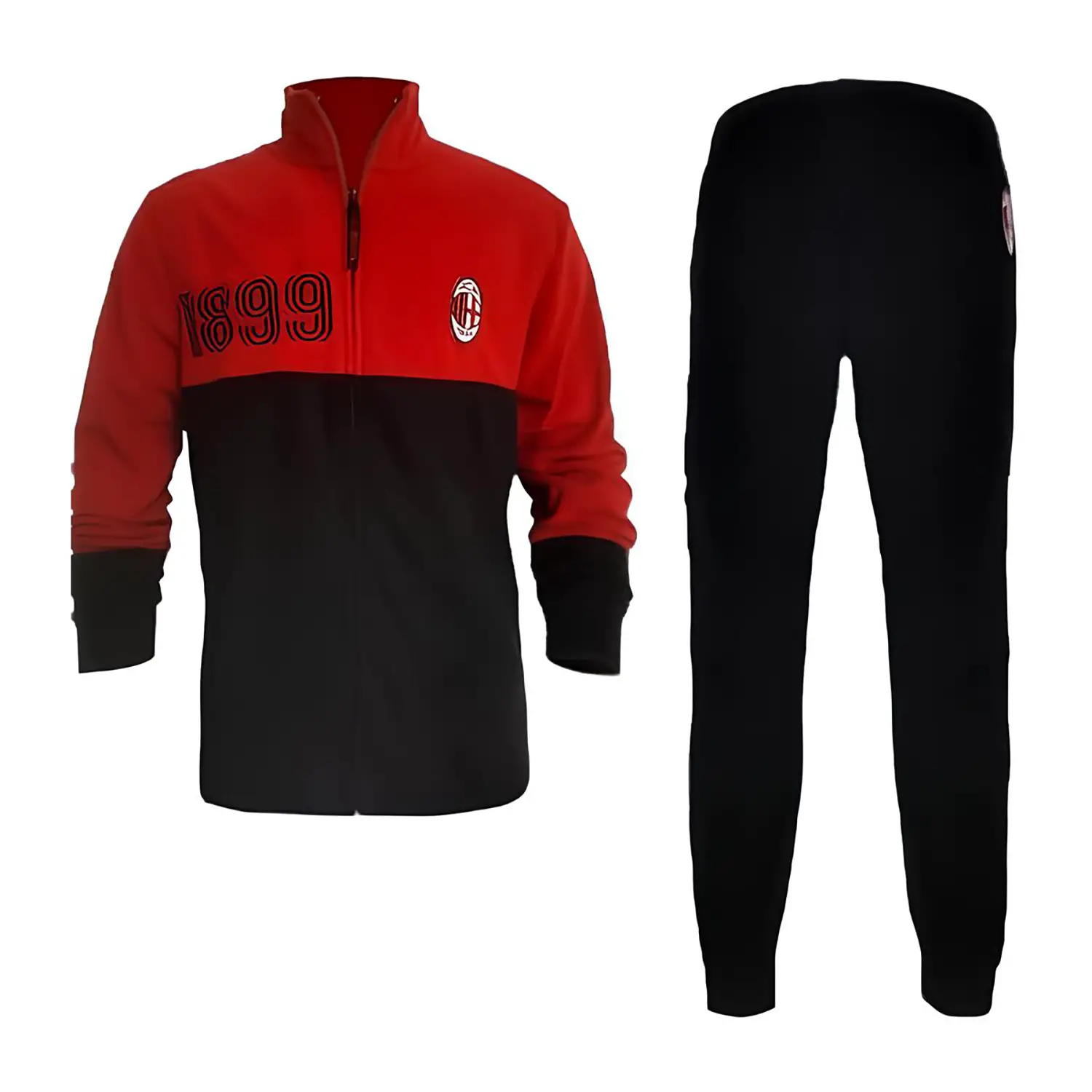 Tuta A.C. Milan Uomo Rosso e Nero in Caldo Pile Taglia 54 XXL -