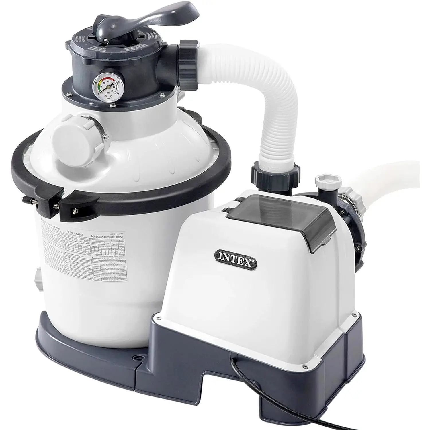 Pompa Sabbia, Flusso d'Acqua: 4.500 L/h, Flusso di Sistema: 4.000 L/h - accessori