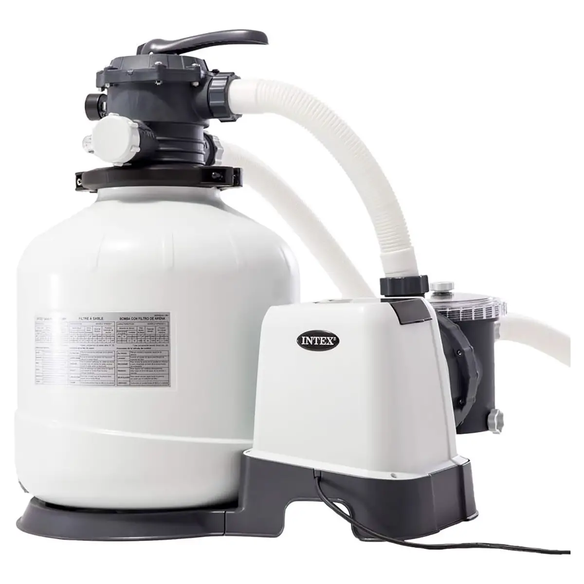 Pompa Sabbia, Flusso d'Acqua: 10.500 L/h, Flusso di Sistema: 8.000 L/h - accessori