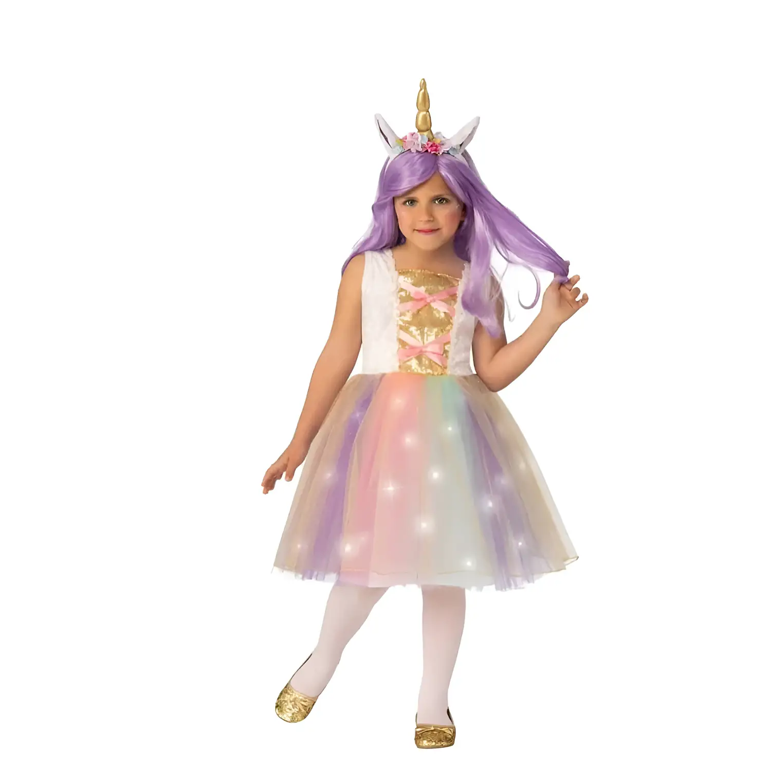 Costume Principessa Shiny Unicorn per Bambine - Taglia S - 3/4 anni - abiti bambino e bambina