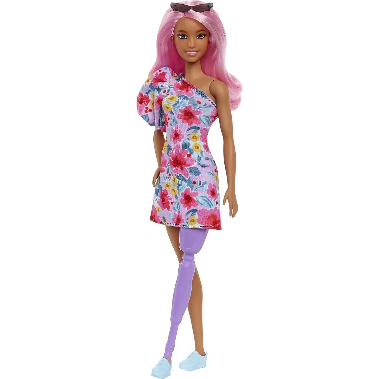 Barbie Fashionistas N° 189 - Bambola con Capelli Rosa, Abito Floreale e Accessori, 3+ Anni, HBV21 - collezionabili bambina