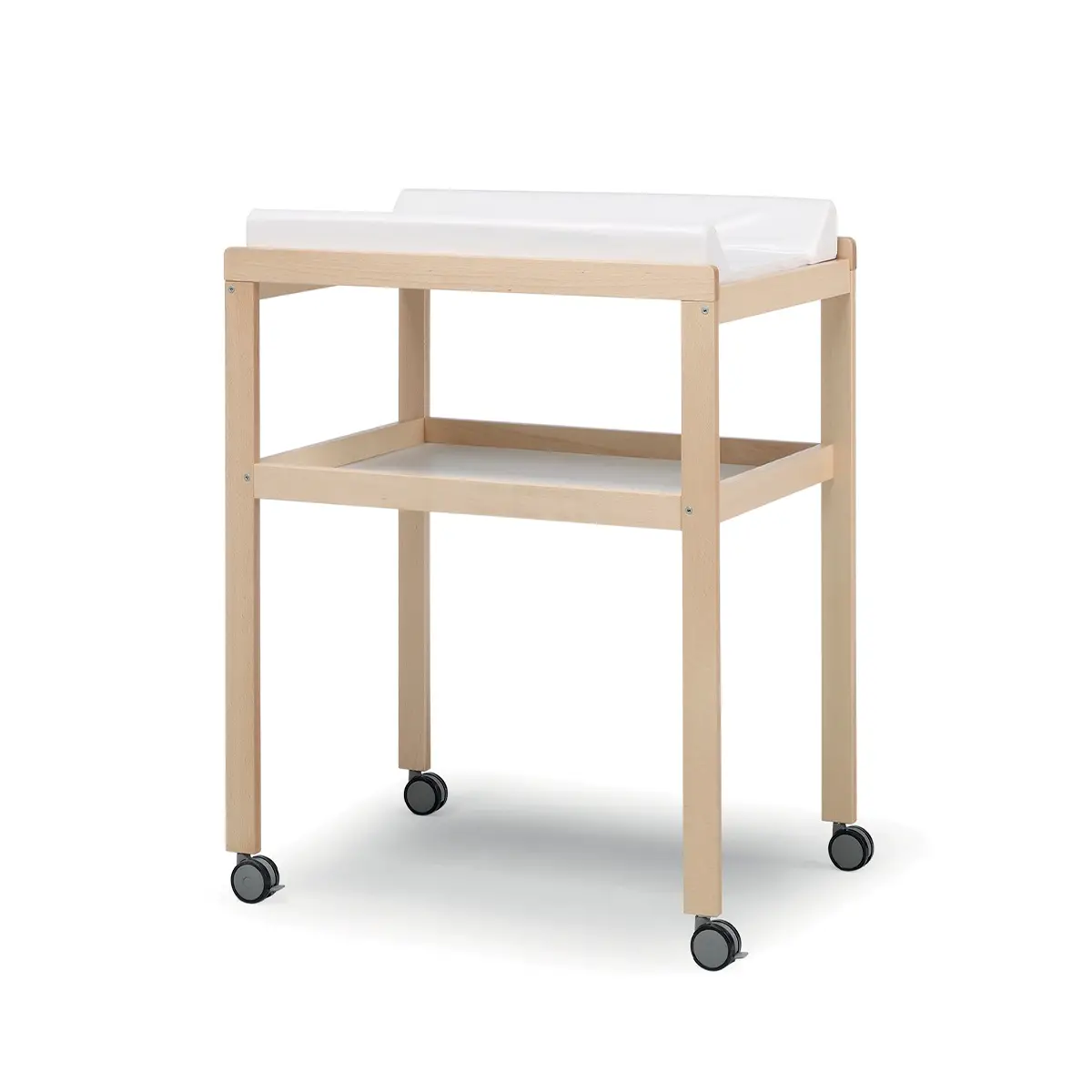 Mini Fasciatoio In Legno Naturale Con Ruote E Materassino Incluso Erbesi - Zona cambio e bagno