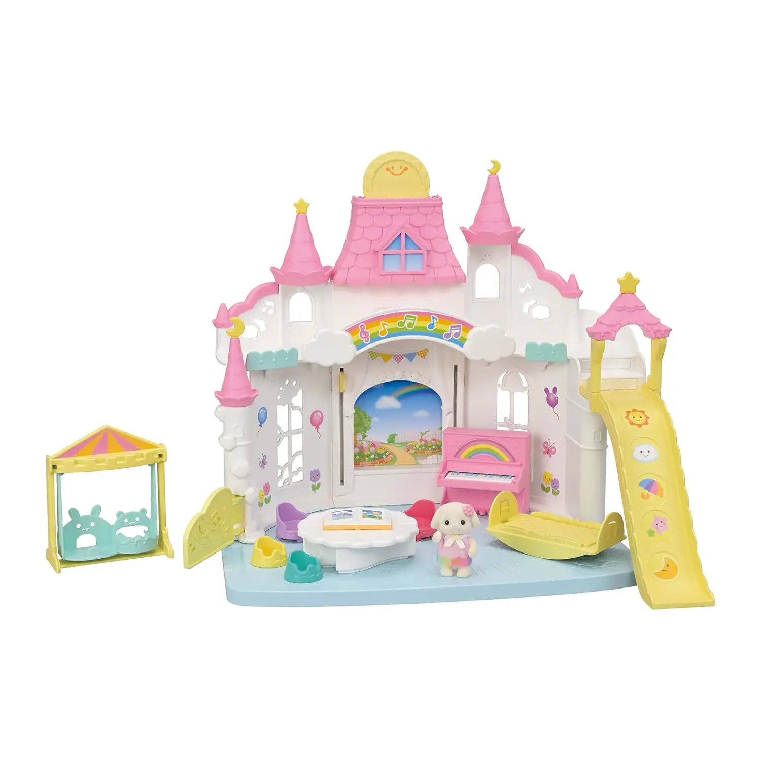 Asilo Nido Castello Sole con Bebè Coniglio Flora e Accessori Sylvanian Families - collezionabili bambina