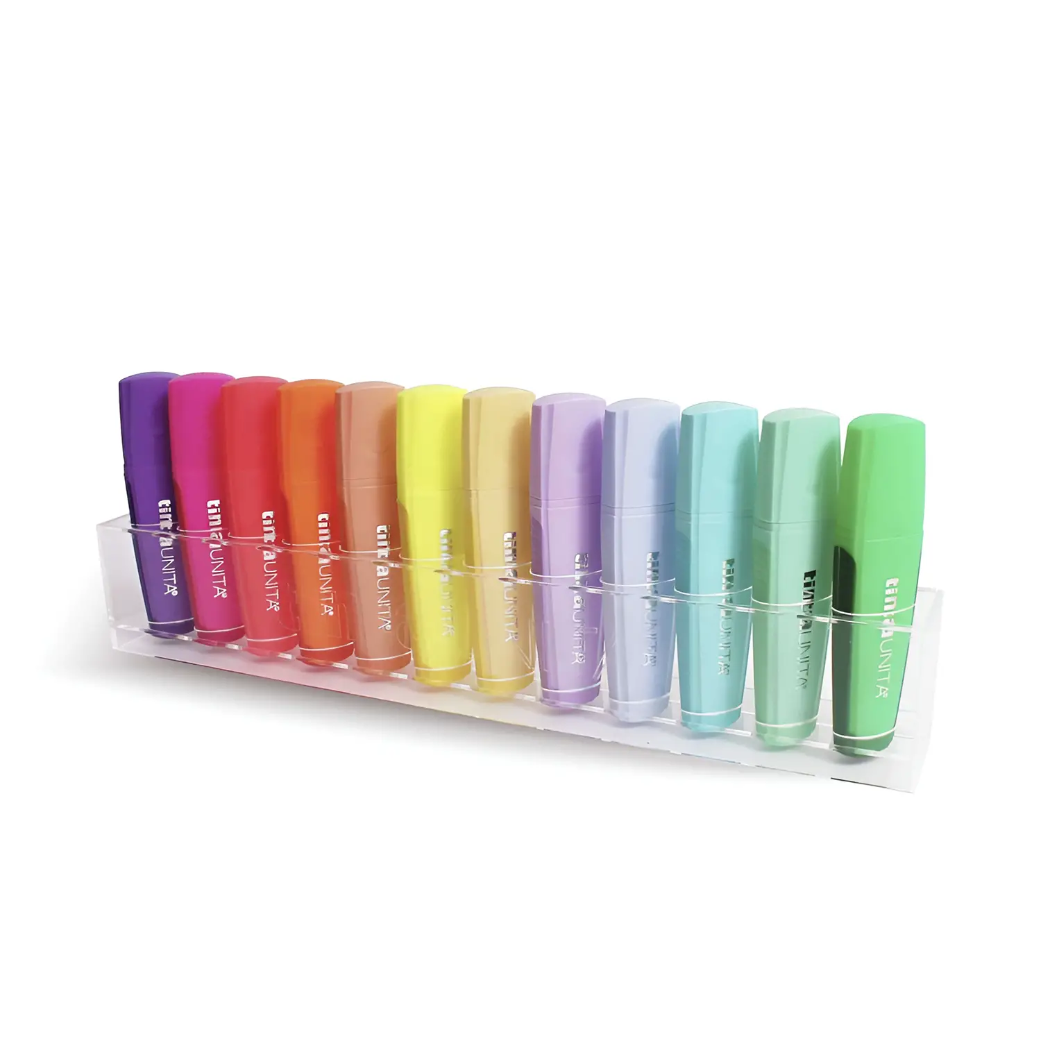 Set Evidenziatori Tinta Unita 12 Colori - Per Studio e Ufficio - penne pennarelli ufficio