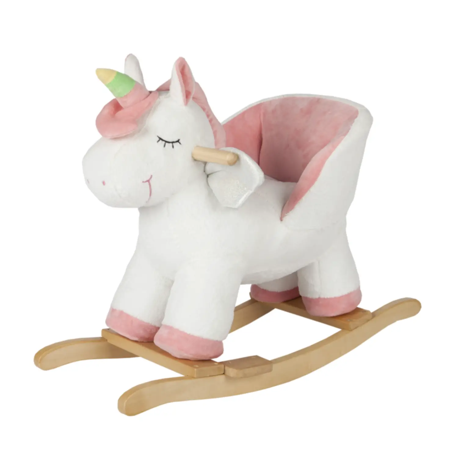 Unicorno a Dondolo Bianco, Morbido Peluche Cavalcabile per i Bambini Più Piccoli - Primi movimenti