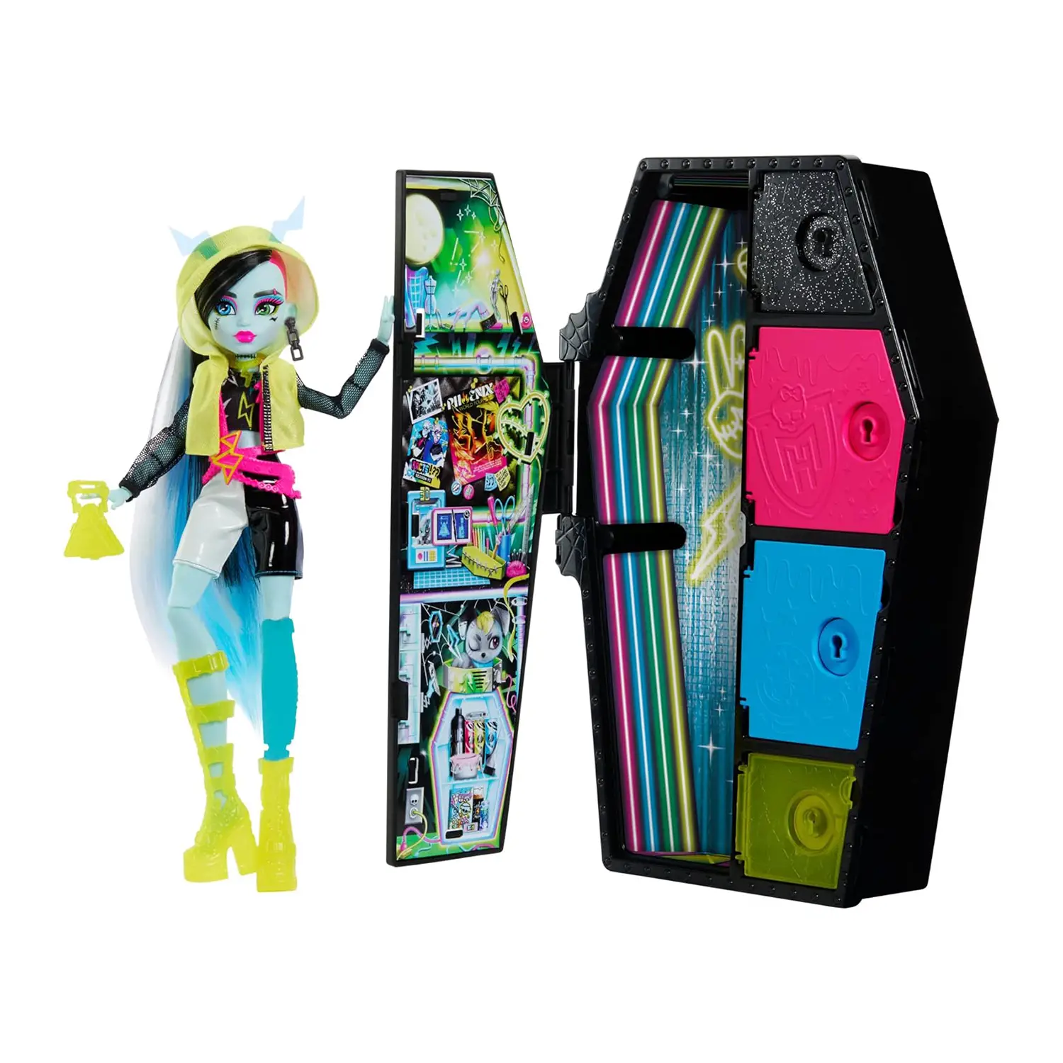 Monster High - Segreti da Brivido Neon Frights Frankie Stein - collezionabili bambina