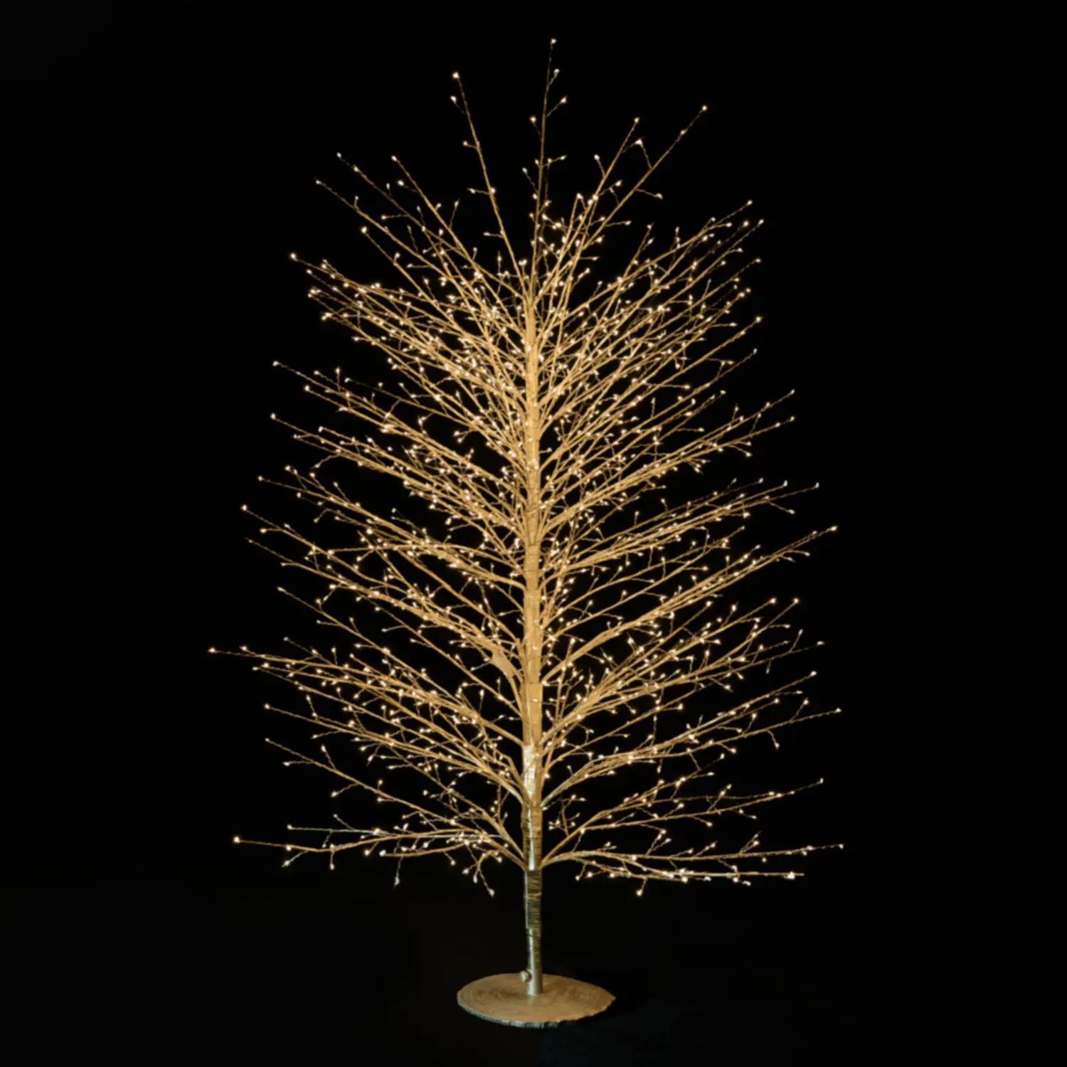 Albero Faggio con 1500 Mini Led Luce Calda Altezza 150 cm Tronco e Rami Colore Oro - alberi led di design