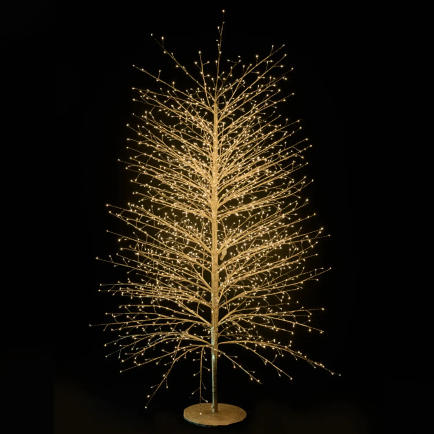 Albero Faggio con 2000 Micro Led Luce Calda Altezza 180 cm Tronco e Rami Colore Oro - alberi led di design