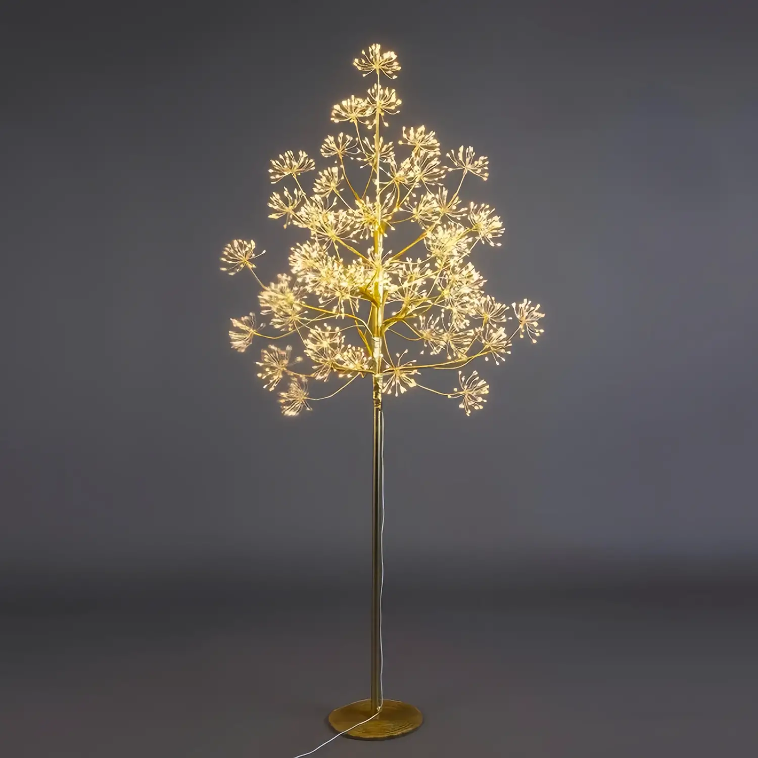 Albero Faggio con 1568 Micro Led Luce Calda Altezza 180 cm Tronco e Rami Colore Oro - alberi led di design
