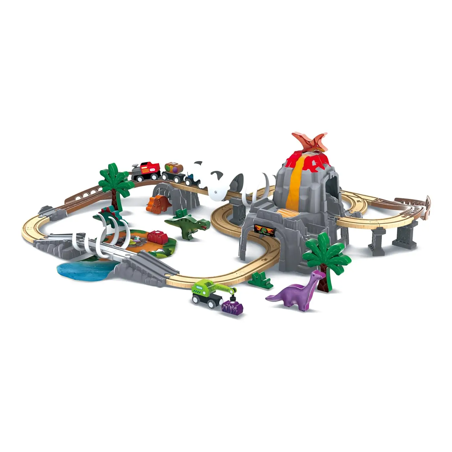 Pista Avventura tra i Dinosauri con Elementi Glow in the Dark - Veicoli, garage e piste