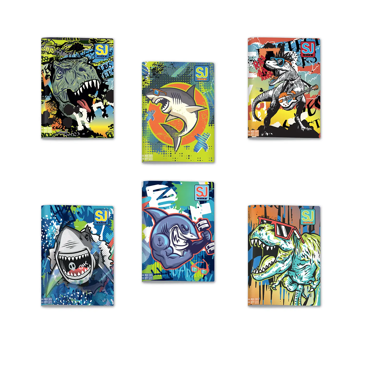 Sj Gang Animali Boy Quaderno A4 Maxi 96/100 Rigatura B - Cancelleria varia