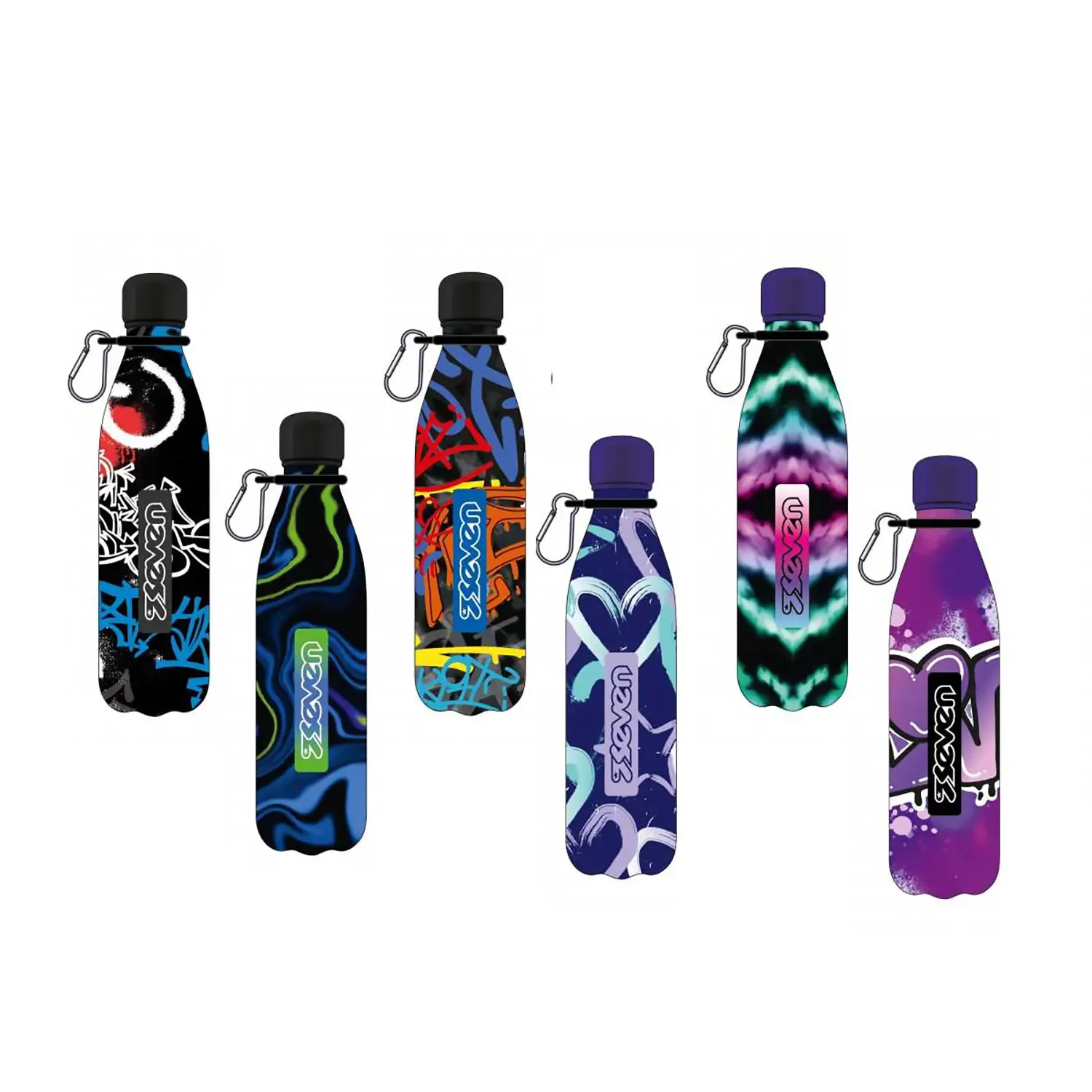 Seven Borraccia Termica con Gancio, 500 ML - borracce
